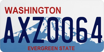 WA license plate AXZ0064