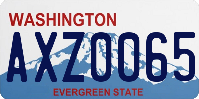 WA license plate AXZ0065