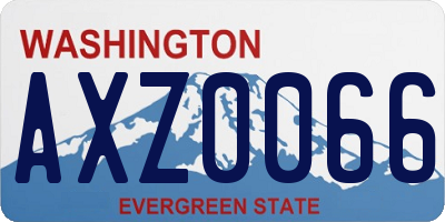 WA license plate AXZ0066