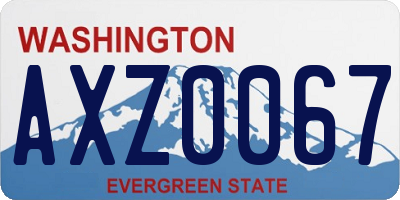 WA license plate AXZ0067