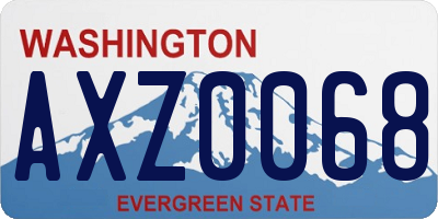 WA license plate AXZ0068
