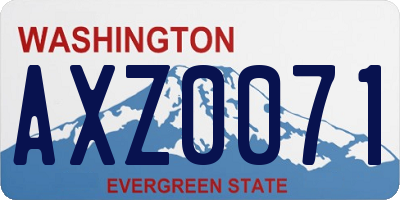 WA license plate AXZ0071