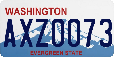 WA license plate AXZ0073
