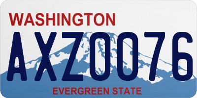 WA license plate AXZ0076