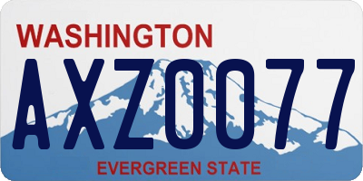 WA license plate AXZ0077