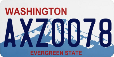 WA license plate AXZ0078