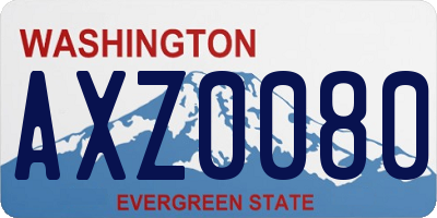 WA license plate AXZ0080