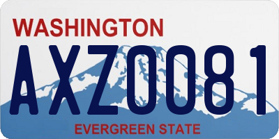 WA license plate AXZ0081