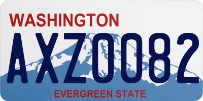 WA license plate AXZ0082