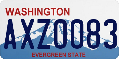 WA license plate AXZ0083
