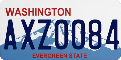 WA license plate AXZ0084