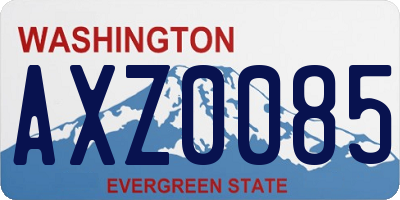 WA license plate AXZ0085