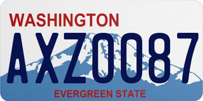 WA license plate AXZ0087