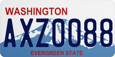 WA license plate AXZ0088