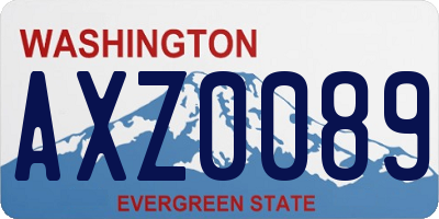 WA license plate AXZ0089