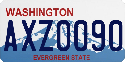 WA license plate AXZ0090