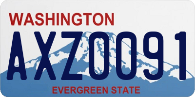 WA license plate AXZ0091