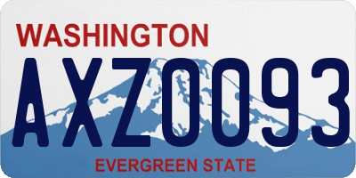 WA license plate AXZ0093