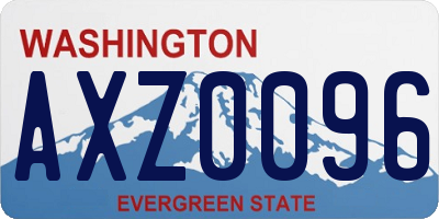 WA license plate AXZ0096