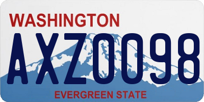WA license plate AXZ0098