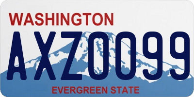 WA license plate AXZ0099