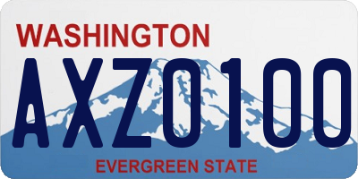 WA license plate AXZ0100