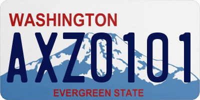 WA license plate AXZ0101
