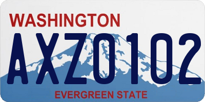 WA license plate AXZ0102