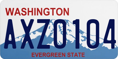 WA license plate AXZ0104