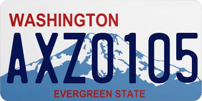WA license plate AXZ0105
