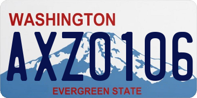 WA license plate AXZ0106