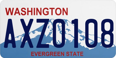 WA license plate AXZ0108