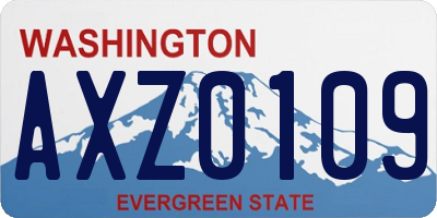 WA license plate AXZ0109
