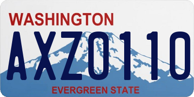 WA license plate AXZ0110