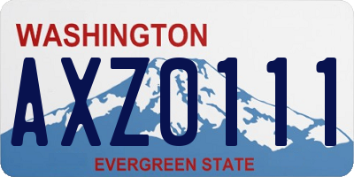 WA license plate AXZ0111