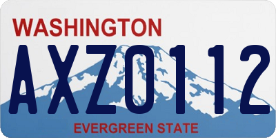 WA license plate AXZ0112