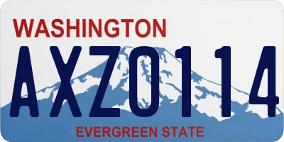 WA license plate AXZ0114