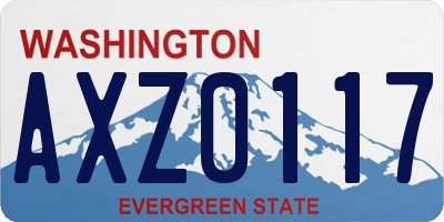 WA license plate AXZ0117