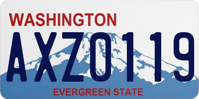 WA license plate AXZ0119