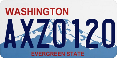 WA license plate AXZ0120