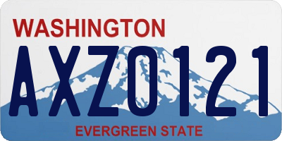 WA license plate AXZ0121