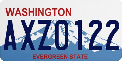 WA license plate AXZ0122