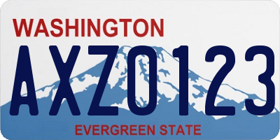 WA license plate AXZ0123