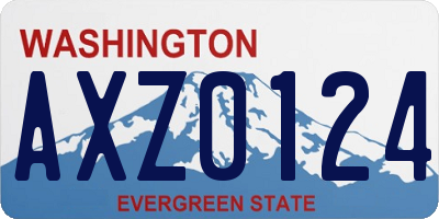 WA license plate AXZ0124