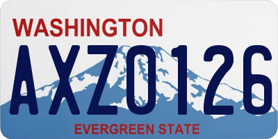 WA license plate AXZ0126