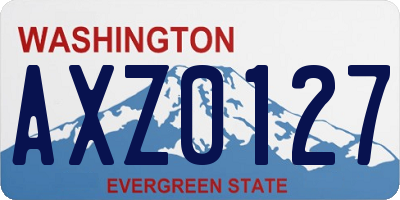 WA license plate AXZ0127