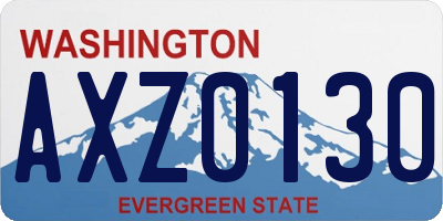 WA license plate AXZ0130