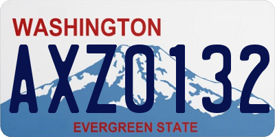 WA license plate AXZ0132