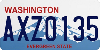 WA license plate AXZ0135