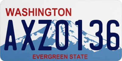 WA license plate AXZ0136
